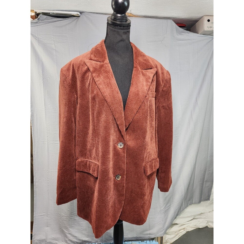 Vintage Future Collective Reese Blutstein Blazer Jacket Corduroy Rust Red Size L